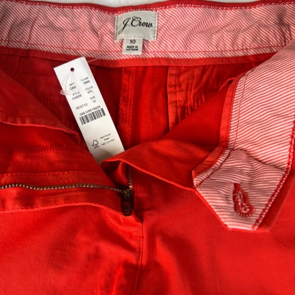 J.Crew 4" Stretch Chino Short Size 10 Belvedere Red Color - Picture 7 of 14
